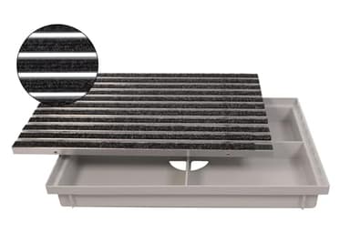 ACO 600x400mm Fußmatte Rips anthrazit mit Bodenwanne Vario Light Schuhabstreifer Abtreter