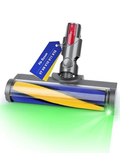 Ersatzteile Bürste für Dyson V7 V8 V10 V11 V15 Staubsauger Zubehör Bodendüse für Dyson Aufsatz mit LED-Leuchte Softwalze Ersatzbürste für Hartböden