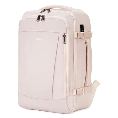 ECOHUB Rucksack 40x20x25 Ryanair Handgepäck 13 Taschen Reiserucksack Flugzeug Carry-ons Wasserdichter Rucksack Damen Klein PET-Recycelte Umweltfreundliche 20L,Patentiert(Beige)