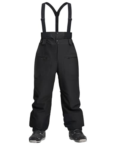 Pioneer Camp Skihose Herren Baggy Wasserdicht 15000mm - Ski Hose mit Verstellbaren Trägern & Belüftung - Snowboard Hose Herren für Tiefschnee - Atmungsaktiv 7000g/㎡, Winddicht, Robust; Schwarz; 2XL