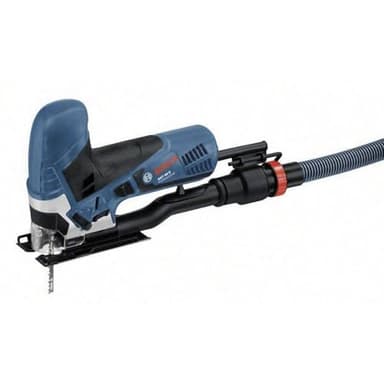 Bosch Professional Stichsäge GST 90 E (650 Watt, 1x Sägeblatt, Absaug-Set, Spanreißschutz, Schnitttiefe in Holz: 90 mm, im Koffer), 060158G000