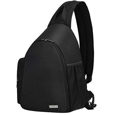 CADeN Kameratasche,Kamera-Umhängetasche,Sling Kamerarucksack, Wasserdichter Fototasche mit Stativhalterung für DSLR/SLR spiegellose Kameras(Schwarz)
