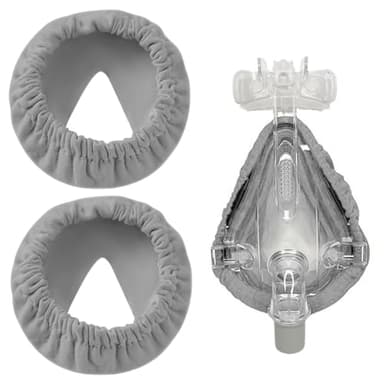 WeddHuis 2PCS Full Face CPAP-Masken-Liner,wiederverwendbare CPAP-Masken-Kissenbezüge,waschbare Maskenabdeckung,CPAP-Maskenabdeckungen,CPAP-Zubehör zur Reduzierung von Luftlecks und Blasen(Grau)