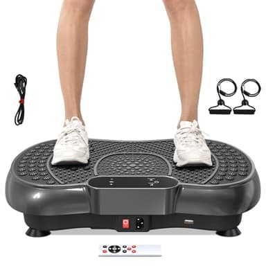 Dskeuzeew Vibrationsplatte Vibrationsgerät - Vibrationstrainer Zuhause mit 99 Intensitätsstufen + 5 Vorprogramm für Ganzkörpertraining Gewichtsabnahme Muskelaufbau, Schwarz