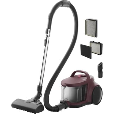 AEG CLEAN 5000 Staubsauger Beutellos, Bodenstaubsauger für alle Bodenbeläge, Zubehör, 1000 Watt, 9m Aktionsradius, 2l Staubbehälter, 60% Recyclingmaterial, Waschbarer HEPA-Filter, Dunkelrot, AL51C1DRF