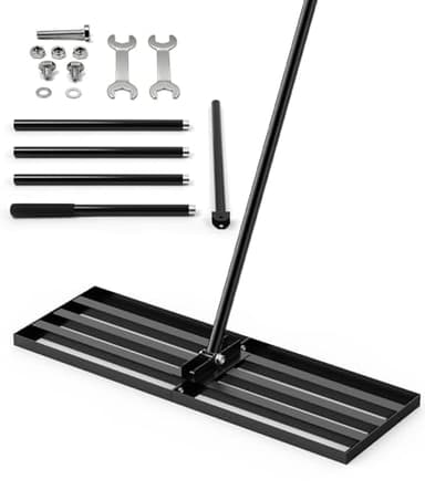 Lawn Leveling Rake 2-in-1 Rasenbelüfter & Sandstreuer mit schmaler Kante | Rostfrei durch Pulverbeschichtung |204x 76x 25cm | Ideal für Garten, Golfplatz und Landschaftsbau