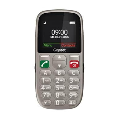 Gigaset GL395 Mobiltelefon – einfache Bedienung für Senioren, große Tasten & SOS-Notruftaste – Staub- & spritzwassergeschützt IP44 Schutzklasse – ohne Vertrag – 2,2 Zoll TFT-Farbdisplay, Titanium