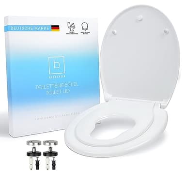 Benkstein Toilettendeckel mit Absenkautomatik - Toilettensitz Kinder Toiletten WC Deckel mit Absenkautomatik - Klodeckel Klobrille mit Absenkautomatik - Toilet Seat Klositz