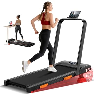 CURSOR Laufband für Zuhause Klappbar mit Steigung 9%, Laufbänder 12KM/H, Treadmill for Home mit 3,0-PS-Motor und 12 voreingestellte Programme,136KG