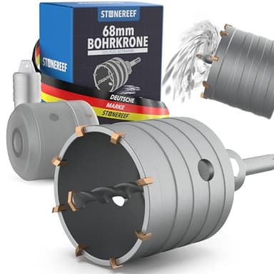 Bohrkrone 68mm SDS Plus - Steckdosenbohrer für Mauerwerke & Unterputz, Dosenbohrer für Steckdosen, Lochbohrer, Kernbohrer - Hochleistungs Kronenbohrer, Dosensenker für Profis