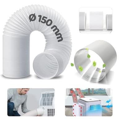 Abluftschlauch Klimagerät mit Adapter Ø150mm,Klimaanlage Schlauch Verlängerung,Klimaanlage Verlängerungsschlauch,Klima Abluftschlauch,Klimaschlauch für Klimaanlage, Abzugshaube, Wäschetrockner