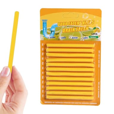 Abflussreiniger Sticks, 12 Stück Desodorierungsmittel, Geruchskiller Abfluss Dusche, Stoppe Stinkende Verstopfte Abflüsse, Kraftvolle Abfluss Geruchskiller für Kanalisation, Küche,Waschtisch