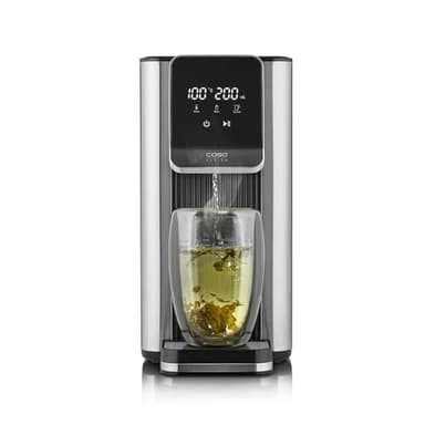 CASO HW 630 - Heißwasserspender, perfekt für Tee, Kaffee, Babynahrung, 2600W, 13 Temp.-Einstellungen (40-100°C), 7 Mengenausgaben, 2,5L Tank, Energiesparend, Edelstahl, Wasserfilter
