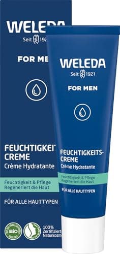 WELEDA Bio FOR MEN Feuchtigkeitscreme – frische Naturkosmetik Männer Gesichtscreme Hautpflege für trockene & empfindliche Haut. Schnell einziehende Herren Gesichtspflege mit Jojobaöl & Sesamöl (30ml)
