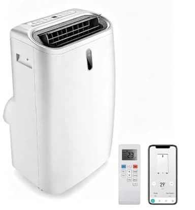 GOPLUS 16000 BTU Klimaanlage mit Abluftschlauch, 5 in 1 mobiles Klimagerät: Kühlen, Heizen, Entfeuchten, Belüften, Schlafmodus | 24H-Timer | App & Fernbedienung | für Raumgröße bis 30㎡ (16000BTU)