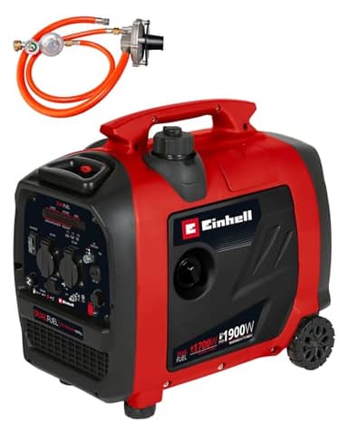 Einhell Stromerzeuger (Benzin/Gas) TE-IG 1900 DF (1800/1600 W Dauerleistung, max. 1900/1700 W, 4,2 L Tank, Inverter, 4-Takt-Motor, 2x 230 V, 2x USB-Anschluss, 1x 12 V)