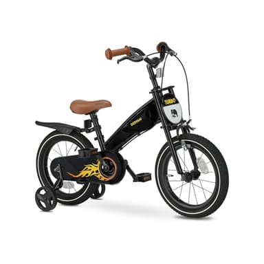 Deryan Kinderfahrrad 16 Zoll | 3 in 1 Laufrad | Fahrrad mit Verstellbarem Sattel und Lenker | Kinder Fahrrad für Jungen und Mädchen, 4 bis 6 Jahre | Schwarz