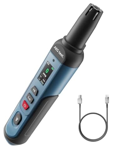 AEGTEST AGT-1988 wiederaufladbarer Gasmelder, Gaslecksuchgerät mit TFT-Display, 0,5s Reaktion, 0–9999PPM, tragbar zur Erkennung brennbarer Gase wie Methan, Propan für Haus & Wohnmobil