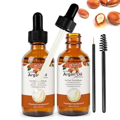 Arganöl Haare Kaltgepresst, Argan Oil Für Gesicht, Haut & Haare 2 Stück- Argan öl ohne Zusätze mit Pipette
