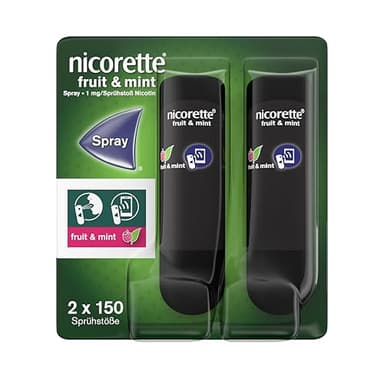 NICORETTE Spray mit minzigem Fruchtgeschmack – Rauchen aufhören mit Nikotinspray – 1 Spray ersetzt bis zu 150 Zigaretten – zur Raucherentwöhnung