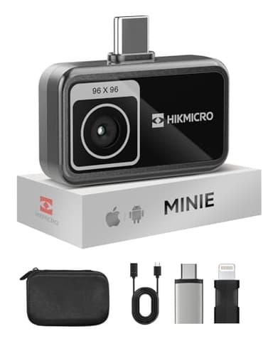 HIKMICRO Minie Wärmebildkamera - iOS/Android, 192×192 SuperIR Bildverbesserung, 25Hz, für Smartphone/Tablet, USB-C/Lightning(unterstützt iPhone 15/16/17)