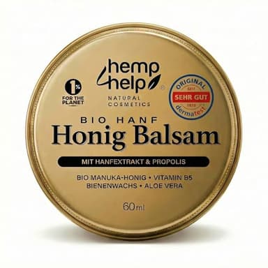 Manuka-Honig-Hanf-Salbe für Neurodermitis & Ekzeme, Schuppen - Propolis, Bienenwachs, Aloe Vera- Dermatologisch Empfohlen, Heilt Trockene, Rissige Haut