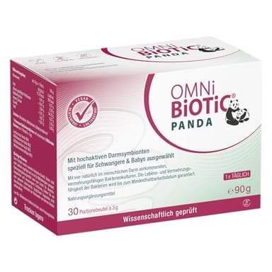OMNi BiOTiC PANDA | Speziell für Schwangere & Babys entwickelt | Einfache Anwendung | Wissenschaftlich fundiert, in Studien geprüft | Vegan | 30 Portionen