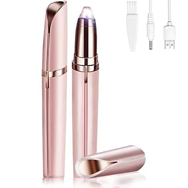 Epilierer für Augenbrauen, elektrischer Rasierer, Damen, schmerzlos, mit LED und Bürste, wiederaufladbar, für Augenbrauen, Gesicht, Lippen, Bikini, Arme