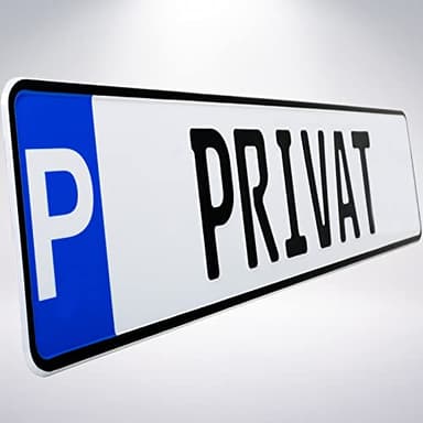 L & P Car Design Parkplatz Kennzeichen 1 Stück P-Kennzeichen mit der Prägung PRIVAT Parkplatzschild Markierung von Parkplatz Standplatz Garage Parkplatzmarkierung (4. Privat)