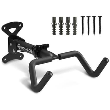 Optio Cycle Fahrrad Wandhalterung Horizontal – Rennrad Wandhalterung für E-Bike, Gravel & MTB bis 25 kg | Faltbarer Wandhaken Garage für Wohnung, Keller | Bike Rack Wall Mount Wandhalter