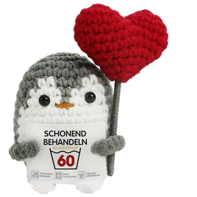 ZIENZENGYA 60 Geburtstagsgeschenk für Männe Frauen, Schonend Behandeln Geburtstag, Geschenk zum 60 Geburtstag, Happy Birthday Pinguin mit Grußkarte, Geburtstagsgeschenk für sie ihn