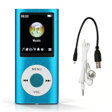 Bewinner MP3-Player/MP4-Player, Musikplayer Unterstützt Bis zu 64 GB TF-Karte, Digitaler 1,8-Zoll-LCD-Bildschirm, Tragbarer HiFi-Musikplayer mit Verlustfreiem Sound und Lautsprecher(Blau)
