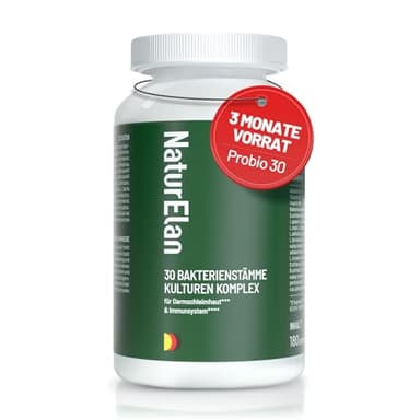 Probiotika PLUS Kulturen Komplex - 180 KAPSELN mit 30 Bakterienstämme, 20 Mrd. KBE/Tagesdosis, Magensaftresistent& Vegan, mit Lactobacillus & Bifidobakterien, 3 Monate, Darmflora