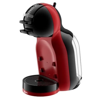 NESCAFÉ Dolce Gusto Mini Me von Krups, kleine automatische Kaffeekapselmaschine, heiße und kalte Getränke, 15 Bar Druck, 0,8 Liter Wassertank, Eco-Mode, Cherry Rot/Schwarz, KP123H