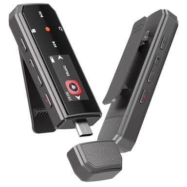 64GB Tragbarer MP3 Player Mit Bluetooth 5.3, Ein-Klick-Aufnahme, Typ-C Und USB, Clip, UKW-Radio, Mobiltelefon-Verbindung, Unabhängige Lautstärketaste