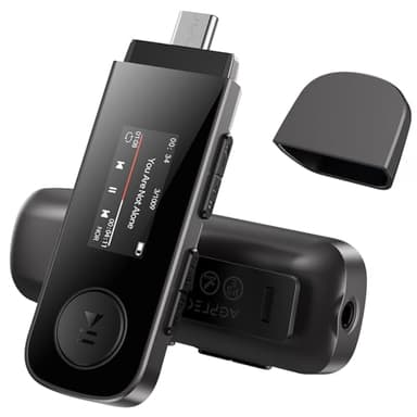 AGPTEK 64GB USB MP3 Player mit Bluetooth 5.3, Clip MP3 2 in 1 Type-C & USB Musikplayer mit FM Radio, Aufnahme, Unterstützung Handy Verbindung