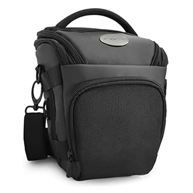 Baxxtar PRO NOVO SLR Kameratasche Colt Tasche schwarz (Schulter- Beckengurt, Gurttunnel) Kompatibel mit Canon EOS RP R7 R8 R10 R50 250D 2000D 4000D - Nikon Z50 D5600 - Sony Alpha 7 - Panasonic DC GH7