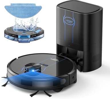 Laresar Clean Saugroboter mit Wischfunktion, Saugroboter mit Absaugstation L6 Nex, LiDAR Navigation, 3L Staubsauger bis zu 180Min, 3-in-1 Kehren, Wischen und Staubsaugen, Ideal für Tierhaare