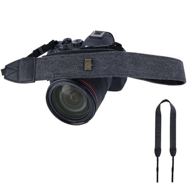 Rollei Kameragurt Schwarz, 84cm-135cm Verstellbare Kamera Schultergurt mit 3,9 cm Breite Nackengurt Ca.10 kg Traglast für Alle DSLR-Kameras Nikon Canon Sony Lumix Fujifilm Olympus Kamera