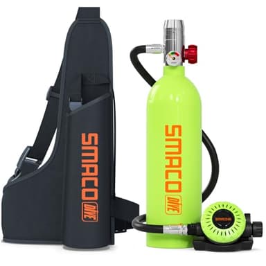 SMACO Tauchen Sauerstofftank Geeignet zum Sporttauchen 1L Mini-Tauchflasche Unterstützen Sie Unterwasseratmung (Nicht Mehr als 16 ft) Tauchzylinder Zum Freizeittauchen Notfallluftversorgung S400