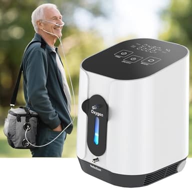Tragbarer Sauerstoffkonzentrator-1-4L /min 90% Konzentration Tragbarer Auto-Sauerstoffgerät für zuhause, 24-Stunden-Zyklusarbeit für Zuhause und Reisen Sauerstoff-Konzentrator (Anleitung in Deutsch)