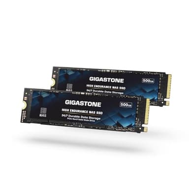 Gigastone SSD 500 GB (2er-Pack) M.2 NAS SSD 24/7 High Endurance Cache für Network Attached Storage Business Data Center Personal Cloud PCIe 3.0 NVMe NAS internes Solid-State-Laufwerk