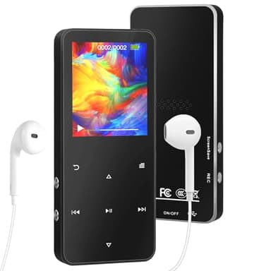 MP3 Player 32GB, MP3-MP4-Player mit Bluetooth 5.2, M14 Musik-Player mit Lautsprecher, FM-Radio, Video, Sprachaufzeichnung, E-Book, für Sport