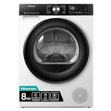 Hisense DH3S802BW3, 3S, 8KG, Kondensation mit Wärmepumpe, 16 Programme, ConnectLife, TwinAir, Weiß, Energieeffizienzklasse C