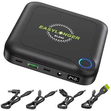 EASYLONGER EL240 CPAP Akku CPAP Powerbank 24000mAh 12V 24V Akku für CPAP Gerät CPAP Batterie CPAP Netzteil CPAP Akkupack für ResMed AirMini, AirSense 10, AirSense 11, AirCurve 10, Philips DreamStation