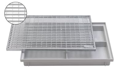 ACO 60x40cm Schuhabstreifer V-Stab Maschenrost mit Bodenwanne Vario Light Abtreter Fußmatte