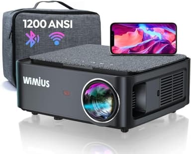 Beamer, Full HD 1080P 1200 ANSI Lumen 5G WiFi Bluetooth Beamer 4K Unterstützung, LED Heimkino Video Projektor 300 '' Display, kompatibel mit Fire Stick,Smartphone,PS5 Projektor