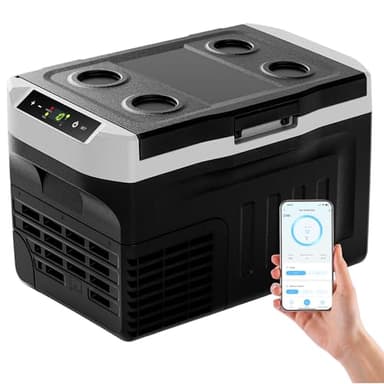 EUHOMY 21L Kompressor Kühlbox -20℃~20℃, 12V Auto-Kühlschrank, Tragbarer Gefrierschrank 12/24V DC 220-240V AC, mit APP-Steuerung für Camping, Reisen, LKW, Haus