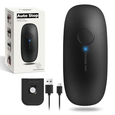Canslab Ultrablade PRO Schwarz Automatischer Elektrischer Dosenöffner für Senioren, Arthritis-Patienten, One-Touch-Seitenschnit, glatte Schnittfläche, 360° Drehung & Automatischer Stopp, Wandmontage