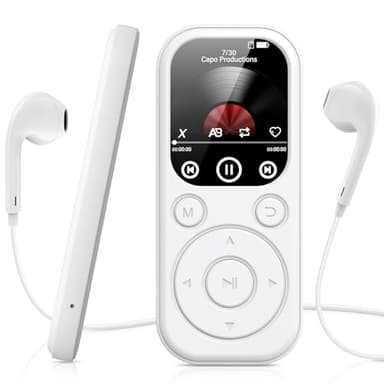 128GB MP3 Player mit Bluetooth, RWSRW Musik-Player FM-Radio Sprachaufzeichnung HiFi-Sound FM Radio E-Book-Funktion